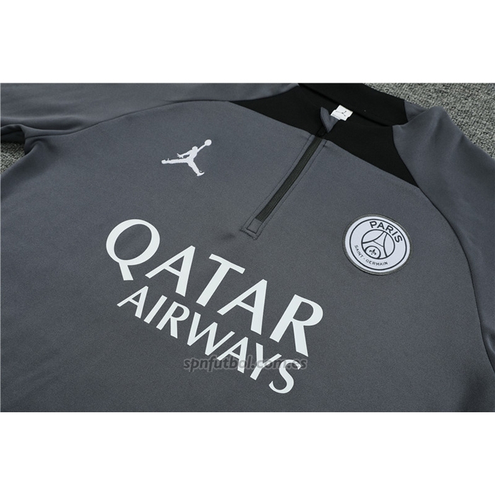 Chandal de Sudadera del Paris Saint-Germain Jordan Nino 2023-2024 Gris